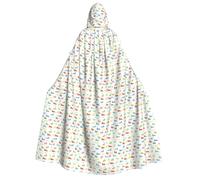 Unkhtt Cape à capuche pour adultes avec imprimé lapin arc-en-ciel de 190 cm pour carnaval, cosplay, festivals, célébrations en plein air