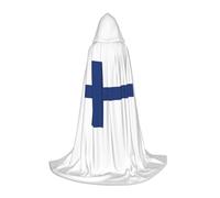 Unkhtt Cape à capuche unisexe avec imprimé drapeau finlandais pour cosplay, festival, carnaval, magicien