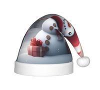 Unkhtt Chapeau de Noël mignon bonhomme de neige 1 imprimé garçons filles chapeau elfe de Noël festif Nouvel An pour Noël Vacances Père Noël Chapeaux Cadeau