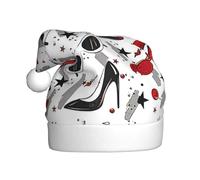 Unkhtt Chapeau de Noël pour adulte Motif lèvres et talons hauts Accessoire festif pour Noël, Halloween, Nouvel An