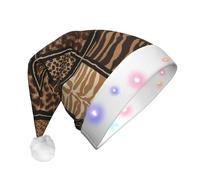 Unkhtt Chapeau de Noël unisexe avec imprimé Wild Zoo - Accessoire de décoration pour fête de fin d'année