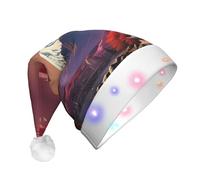 Unkhtt Chapeau de Noël unisexe imprimé paysage du Japon Mount Fuji - Accessoire de décoration pour fête de fin d'année