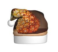 Unkhtt Chapeau de Père Noël imprimé ananas pour adulte pour fêtes de fin d'année, costume de Noël, accessoire de fête