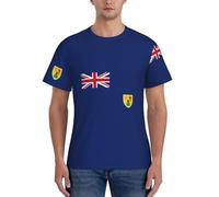 Unkhtt Drapeau des îles Turques et Caïques Imprimés T-Shirts Manches Courtes Gym Hommes Respirant Confortable Usage Quotidien Décontracté Été, Noir , M