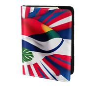 Unkhtt Étui portefeuille pour passeport de 14 cm avec imprimé drapeau du Costa Rica pour homme et femme, compact et sécurisé, Noir , Taille unique