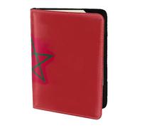 Unkhtt Étui portefeuille pour passeport de 14 cm avec imprimé drapeau du Maroc pour homme et femme, compact et sécurisé, Noir , Taille unique
