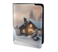 Unkhtt Étui portefeuille pour passeport et documents de voyage Motif bonhomme de neige de Noël 14 cm Pour homme et femme Compact et sécurisé, Noir , Taille unique
