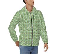 Unkhtt Flamingo Love Flowers Print Sweat à capuche pour homme pour tenue décontractée Respirant Sportswear Pull à capuche, Noir , L