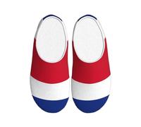 Unkhtt Flanelle douce et anti-boulochage pour adulte Motif drapeau du Costa Rica Semelle antidérapante