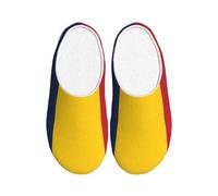 Unkhtt Flanelle douce et anti-boulochage pour adulte Motif drapeau du Tchad Semelle antidérapante