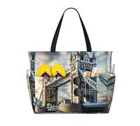 Unkhtt Historic Old Tower Bridge London Print Sac de voyage confortable Sac de plage fourre-tout vacances d'été pique-nique camping accessoire élégant