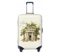 Unkhtt Housse de protection extensible pour valises rigides et souples avec motif grec et branches d'olivier romaines, Noir , XL, Bagage à main