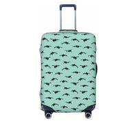 Unkhtt Housse de protection extensible pour valises rigides et souples Motif baleines de l'océan Pacifique, Noir , S, Bagage à main