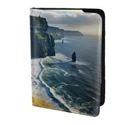 Unkhtt Ireland Outdoors County Clare The Cliffs Étui portefeuille pour passeport de 14 cm pour homme et femme Compact et sécurisé, Noir , Taille unique
