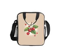 Unkhtt Joli sac à déjeuner transparent en forme de cerise rouge pour l'école, le travail, les voyages