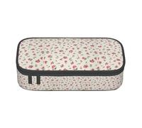 Unkhtt Jolie trousse à crayons pour étudiant avec imprimé cerise rouge 21 x 5 x 9,4 cm, Noir , Taille unique
