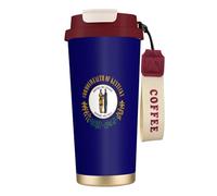 Unkhtt Kentucky State Flag Print Tasse à café en acier inoxydable pour bureau, école, camping en plein air