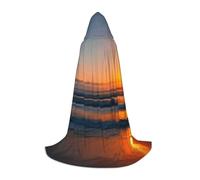 Unkhtt Magnifique cape à capuche confortable unisexe avec imprimé lever de soleil pour cosplay, festival, carnaval, magicien