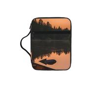 Unkhtt Moonlit Canoë Allagash River Print Bible Sac de rangement Écritures Housse étanche Voyage Église Rangement quotidien
