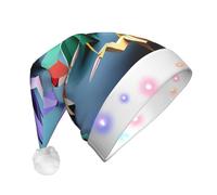 Unkhtt Origami multicolore Papercraft Cranes Imprimer Chapeau de Noël Unisexe Chapeau de Noël Lumineux Fête de Vacances Accessoire de Décoration pour Nouvel An Casquette de Noël