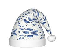 Unkhtt Petit chapeau de lutin de Noël avec imprimé baleine bleue pour garçons et filles