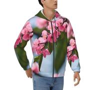 Unkhtt Pink Cherry Blossoms 1 Print Sweat à capuche pour homme pour tenue décontractée Respirant Sportswear Pull à capuche, Noir , L