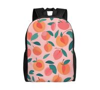 Unkhtt Sac à dos unisexe de grande capacité avec motif imprimé rose pêche sans couture pour le travail, les voyages, le camping, les aventures en plein air