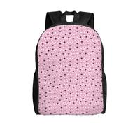 Unkhtt Sac à dos unisexe de grande capacité imprimé mouton blanc sur fond rose pour le travail, les voyages, le camping, les aventures en plein air