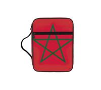 Unkhtt Sac de rangement avec drapeau du Maroc imprimé Bible Écriture Housse étanche Voyage Église Rangement quotidien