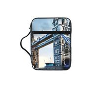 Unkhtt Sac de rangement historique Old Tower Bridge Londres imprimé Bible Sac de rangement Écritures Housse étanche Voyage Église Rangement quotidien
