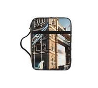 Unkhtt Sac de rangement historique Old Tower Bridge Londres imprimé Bible Sac de rangement Écritures Housse étanche Voyage Église Rangement quotidien