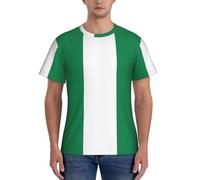 Unkhtt T-shirt imprimé drapeau du Nigeria à manches courtes pour homme respirant confortable au quotidien décontracté été, Noir , XXL