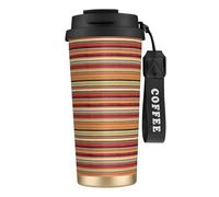 Unkhtt Tasse à café de voyage en acier inoxydable avec impression arc-en-ciel pour bureau, école, camping en plein air
