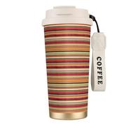 Unkhtt Tasse à café de voyage en acier inoxydable avec impression arc-en-ciel pour bureau, école, camping en plein air