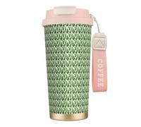 Unkhtt Tasse à café de voyage en acier inoxydable avec imprimé cactus pour bureau, école, camping en plein air