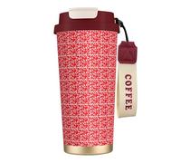 Unkhtt Tasse à café de voyage en acier inoxydable avec imprimé cœur d'amour pour bureau, école, camping en plein air