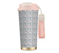 Unkhtt Tasse à café de voyage en acier inoxydable avec motif lama cactus pour bureau, école, camping en plein air
