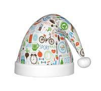Unkhtt The Nature Wildlands Activities Pattern Print Kids Christmas Hat Winter Christmas Party Headwear Xmas New Year Holiday Celebrations
