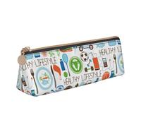 Unkhtt The Nature Wildlands Trousse à crayons grande capacité triangulaire pour étudiants et écoles, blanc, Taille unique