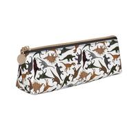 Unkhtt Trotting Trousse à crayons plate avec revêtement en forme de patte Motif empreintes de pattes triangulaires Grande capacité pour stylos Étudiants et écoles, blanc, Taille unique