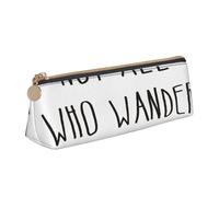 Unkhtt Trousse à crayons avec impression « Not All Who Wander are Lost » - Grande capacité - Triangle - Pour étudiants et écoles, blanc, Taille unique
