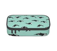 Unkhtt Trousse à crayons avec imprimé baleine de l'océan Pacifique 21 x 5 x 9,4 cm, Noir , Taille unique