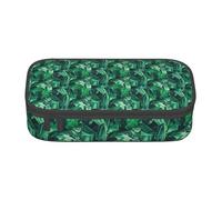 Unkhtt Trousse à crayons avec imprimé feuilles de bananier tropicales 21,6 x 5,1 x 9,4 cm, Noir , Taille unique