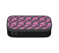 Unkhtt Trousse à crayons avec imprimé papillons et fleurs - 21 x 5 x 9,4 cm - Pour l'école, le bureau, les voyages, Noir , Taille unique