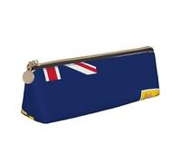 Unkhtt Trousse à crayons avec motif drapeau des îles Turques et Caïques - Grande capacité - Triangle - Pour étudiants et écoles, blanc, Taille unique