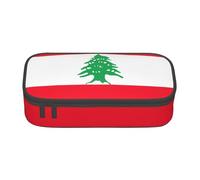 Unkhtt Trousse à crayons avec motif drapeau du Liban 21 x 5 x 9,4 cm, Noir , Taille unique