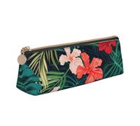 Unkhtt Trousse à crayons avec motif hawaïen d'été - Grande capacité - Triangle - Pour étudiants et écoles, blanc, Taille unique