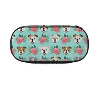 Unkhtt Trousse à crayons de grande capacité avec double fermeture éclair Motif chien anglais, Noir , Taille unique, Organiseur de sac