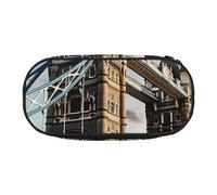 Unkhtt Trousse à crayons de grande capacité avec double fermeture éclair Motif pont de Londres, Noir , Taille unique, Organiseur de sac
