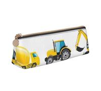 Unkhtt Trousse à crayons de grande capacité avec motif camion de machines lourdes de dessin animé pour étudiants et écoles, blanc, Taille unique